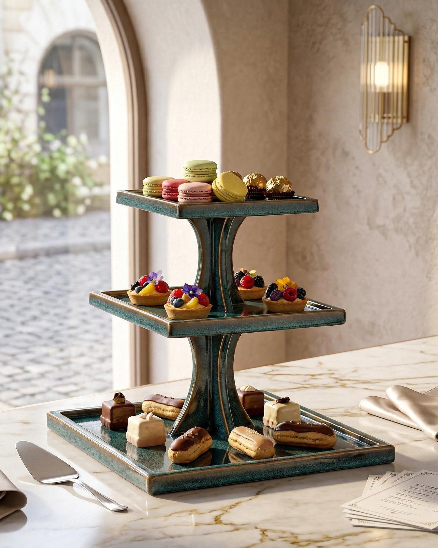 Dessert Serving Stand Pottery Template, Ceramic Slab Building, Digital Download