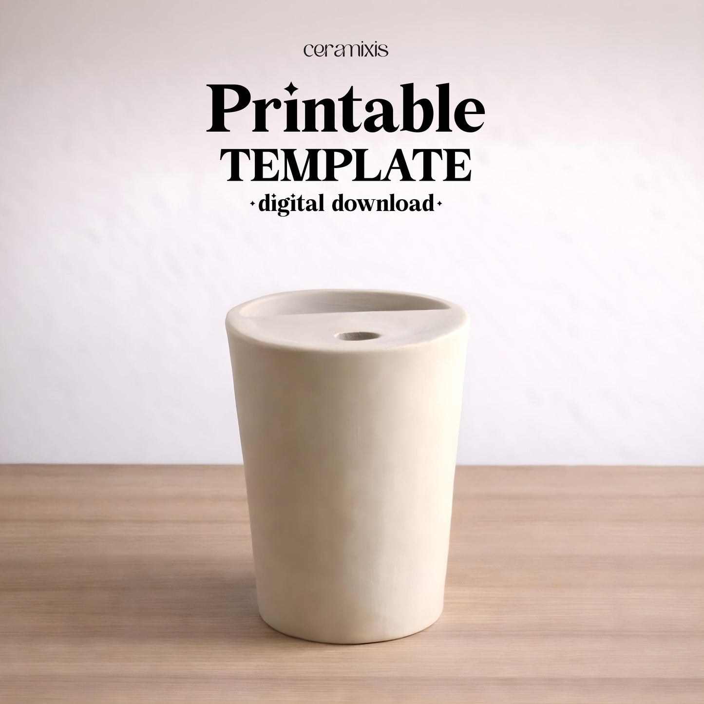 Travel Mug Pottery Template, Ceramic Slab Building, Digital Download