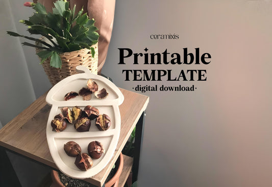 Acorn Plate Slab Building Template | Pottery Template | Ceramic Tools | Handbuilding | Digital Download