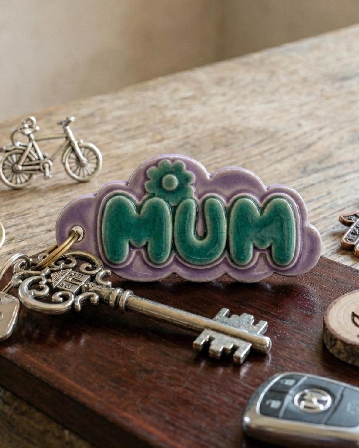 Mum Keychain Pottery Template, Ceramic Slab Building, Digital Download
