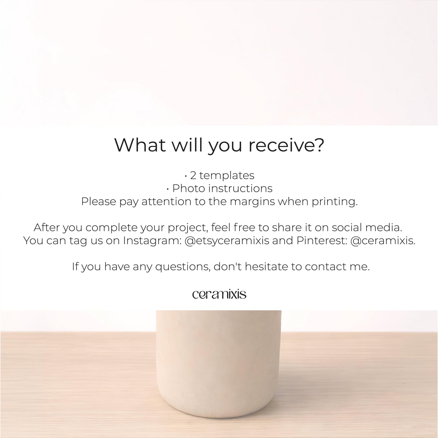 Can Cup Pottery Template, Ceramic Slab Building, Video Tutorial, Digital Download PDF