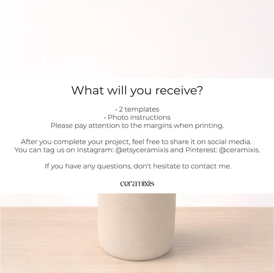 Can Cup Pottery Template, Ceramic Slab Building, Video Tutorial, Digital Download PDF