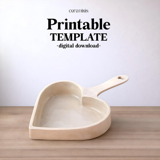 Heart Shaped Pan Slab Building Template | Pottery Template | Ceramic Tools | Handbuilding | Digital Download