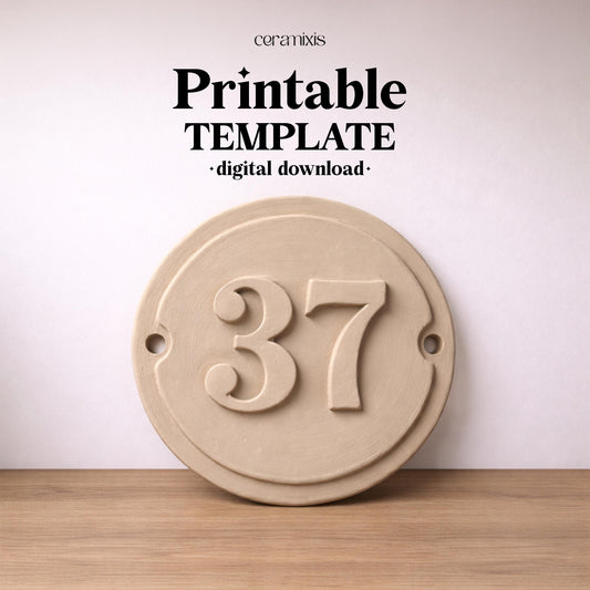 House Number Sign Pottery Template, Ceramic Slab Building, Digital Download
