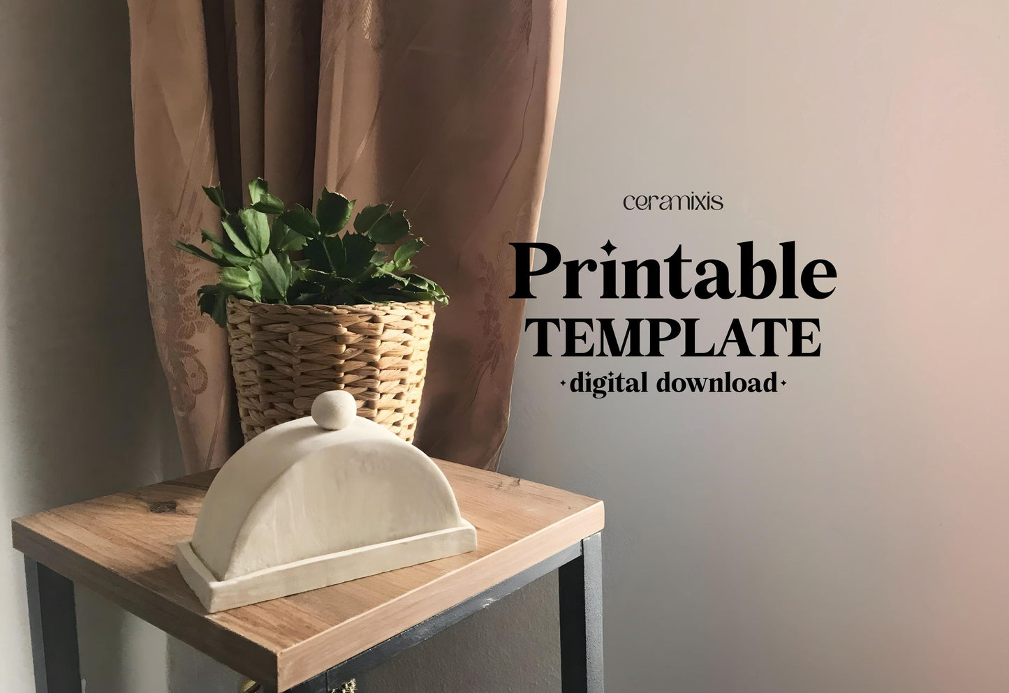 Butter Stick Dish Pottery Template, Ceramic Slab Building, Digital Download