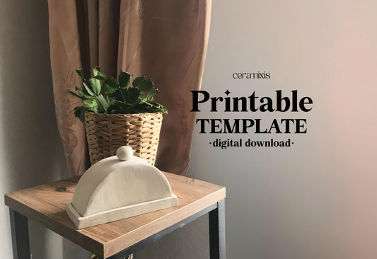 Butter Stick Dish Pottery Template, Ceramic Slab Building, Digital Download