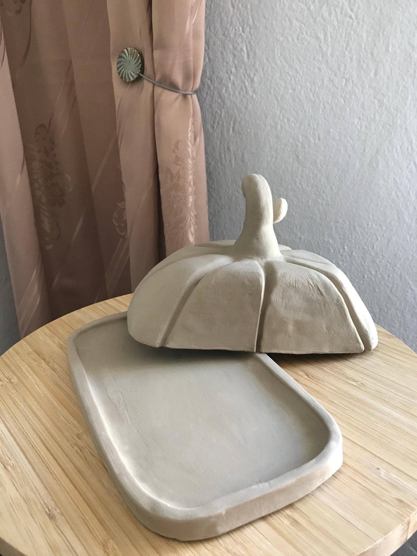 Pumpkin Butter Dish Pottery Template, Ceramic Slab Building, Digital Download