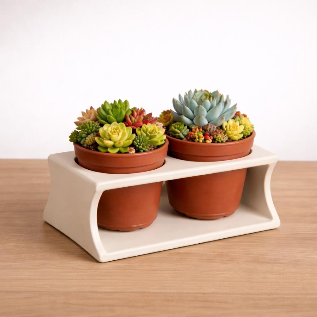 Succulent Planter Stand Pottery Template, Ceramic Slab Building, Digital Download