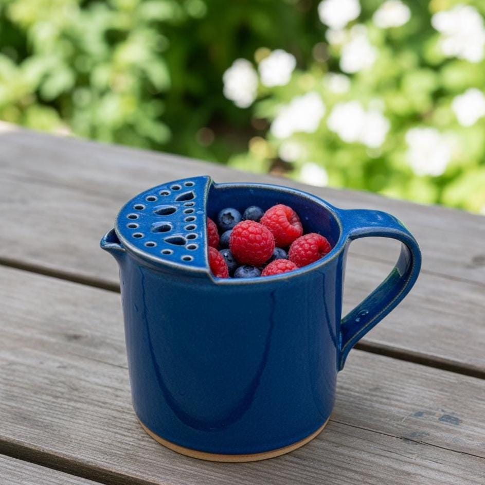 Berry Bowl Pottery Template, Fruit Colander, Ceramic Slab Building, Digital Download