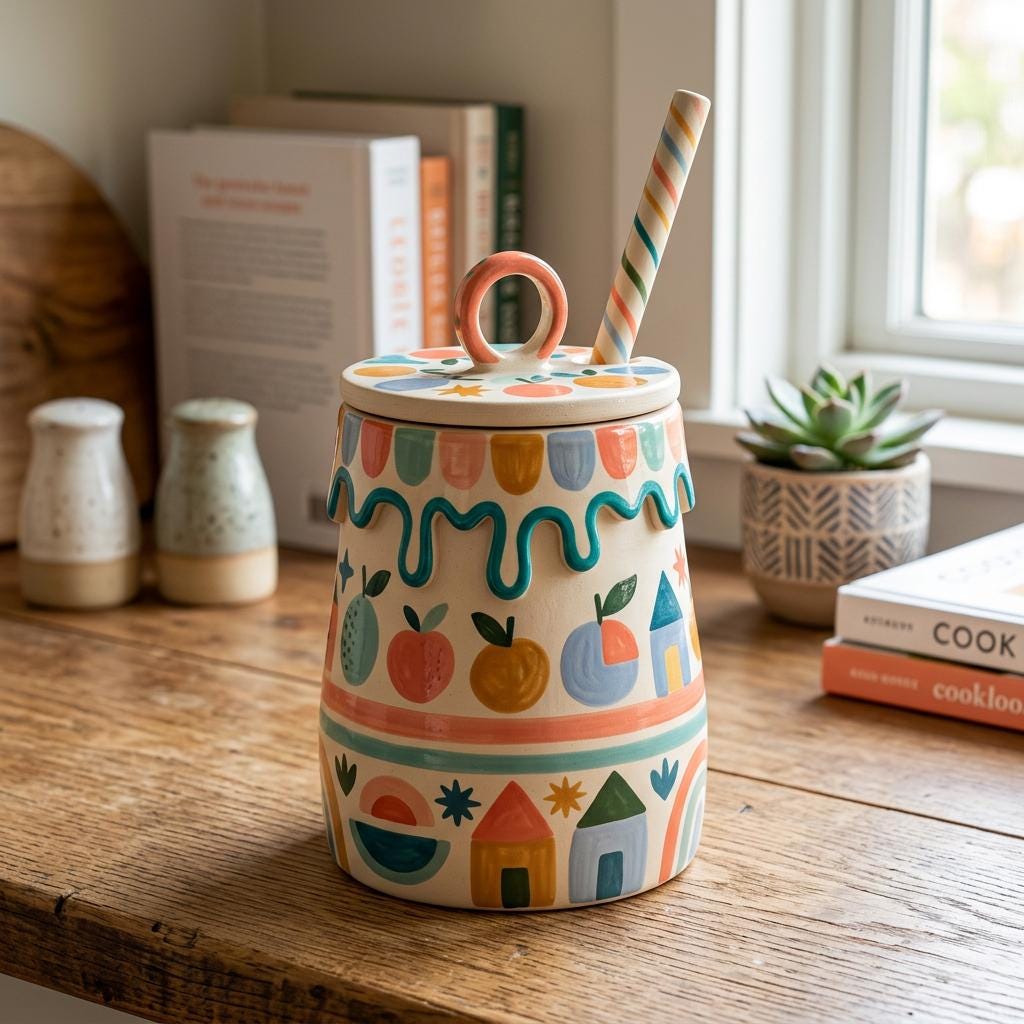 Honey Jar Pottery Template, Ceramic Slab Building, Digital Download