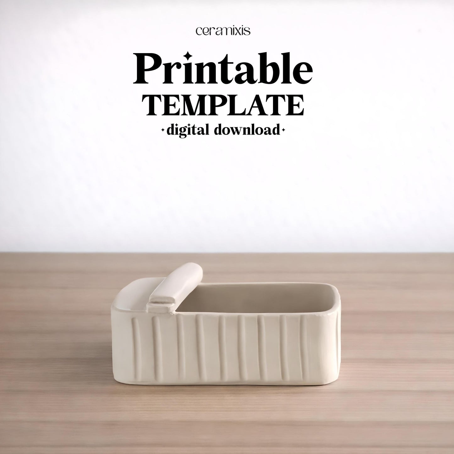 Sardine Box Pottery Template, Portuguese Style, Ceramic Slab Building, Digital Download
