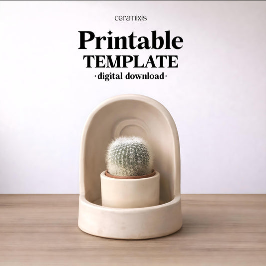 Wall Plant Shelf Pottery Template, Ceramic Slab Building, Digital Download