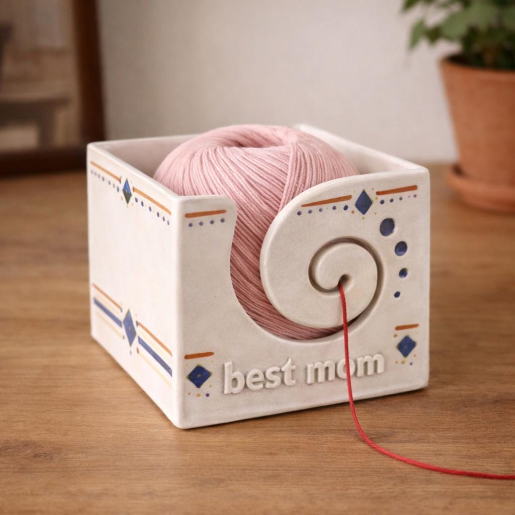 Yarn Bowl Pottery Template, Ceramic Slab Building, Digital Download