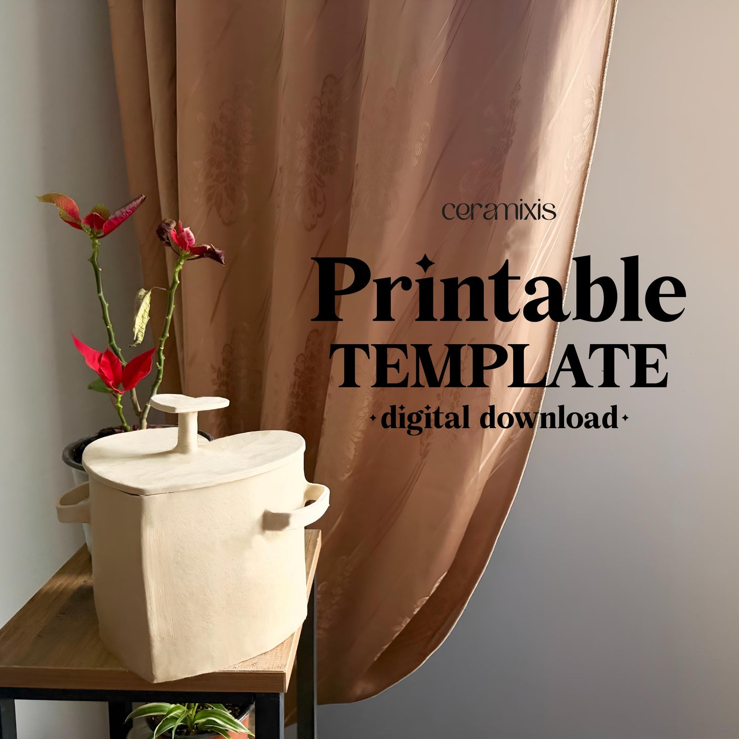 Heart Shaped Cooking Pot Slab Building Template | Pottery Template | Ceramic Tools | Handbuilding | Digital Download