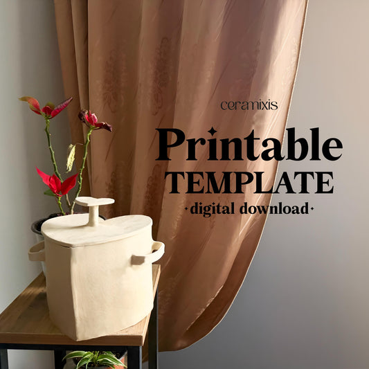 Heart Shaped Cooking Pot Slab Building Template | Pottery Template | Ceramic Tools | Handbuilding | Digital Download