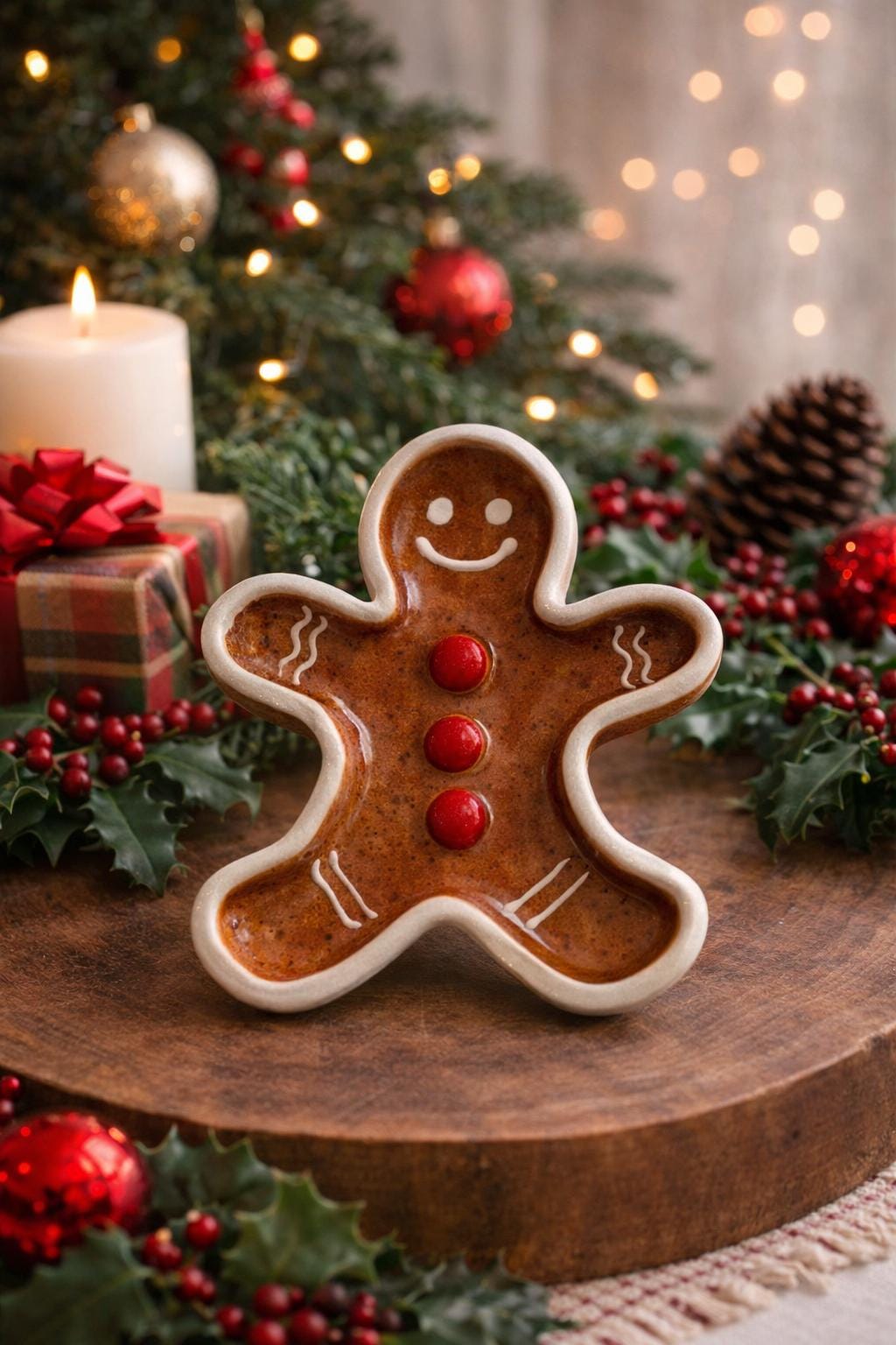 Gingerbread Plate Pottery Template, Ceramic Christmas Decor, Slab Building, Digital Download