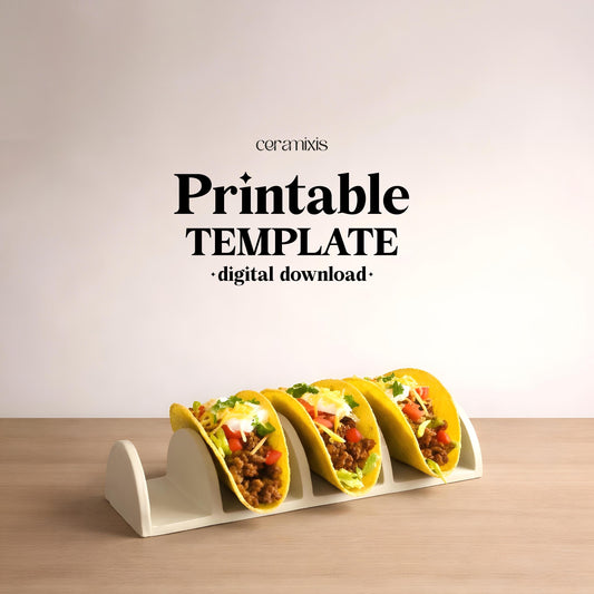 Taco Holder Pottery Template, Ceramic Slab Building, Digital Download