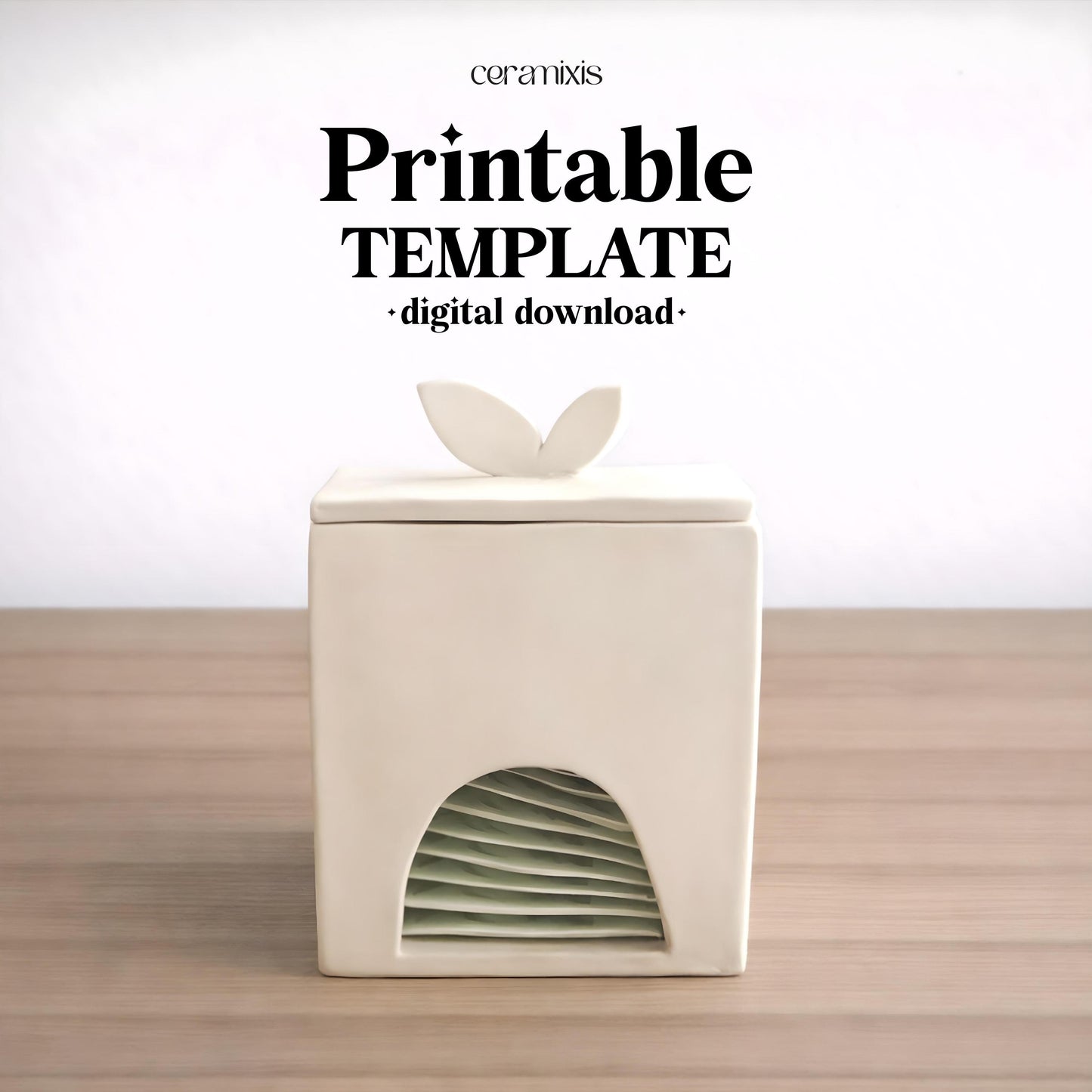 Tea Bag Dispenser Pottery Template, Ceramic Slab Building, Digital Download
