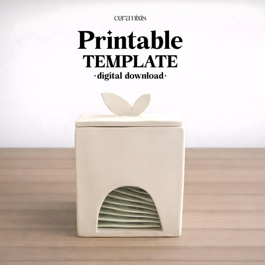 Tea Bag Dispenser Pottery Template, Ceramic Slab Building, Digital Download