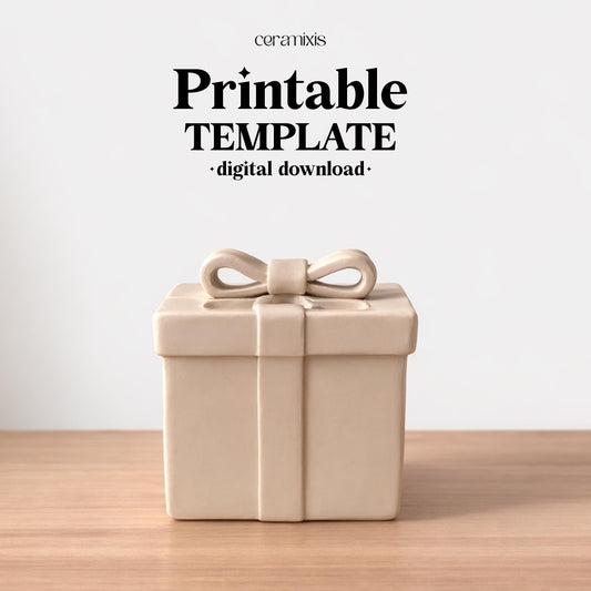 Gift Box Pottery Template, Ceramic Slab Building, Digital Download