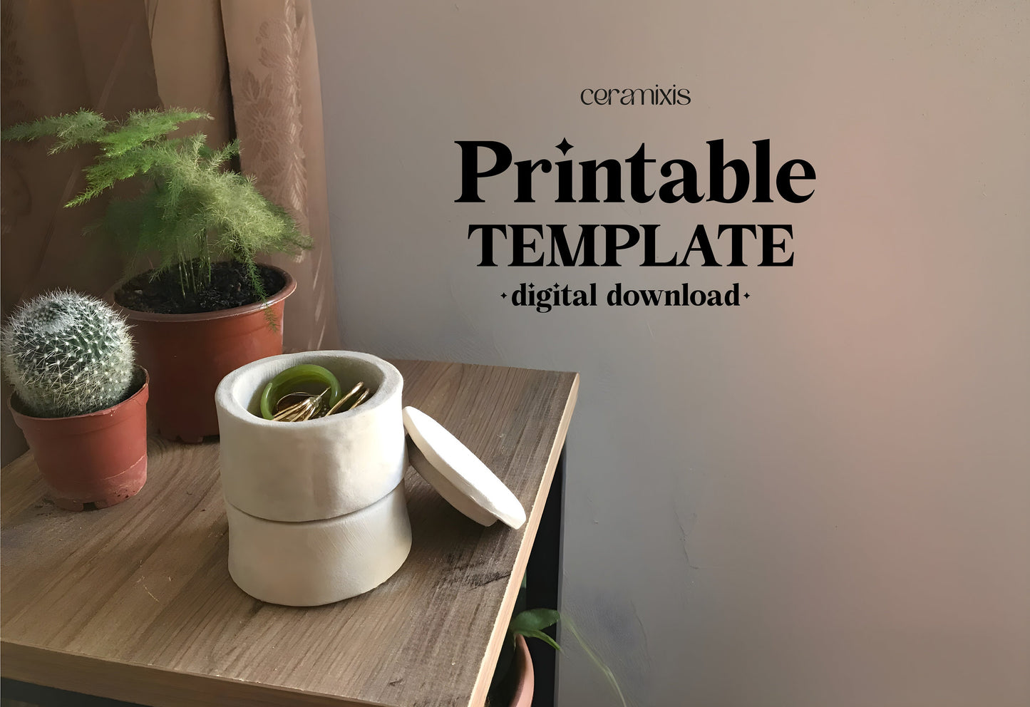 Jewelry Box Pottery Template, Ceramic Slab Building, Digital Download