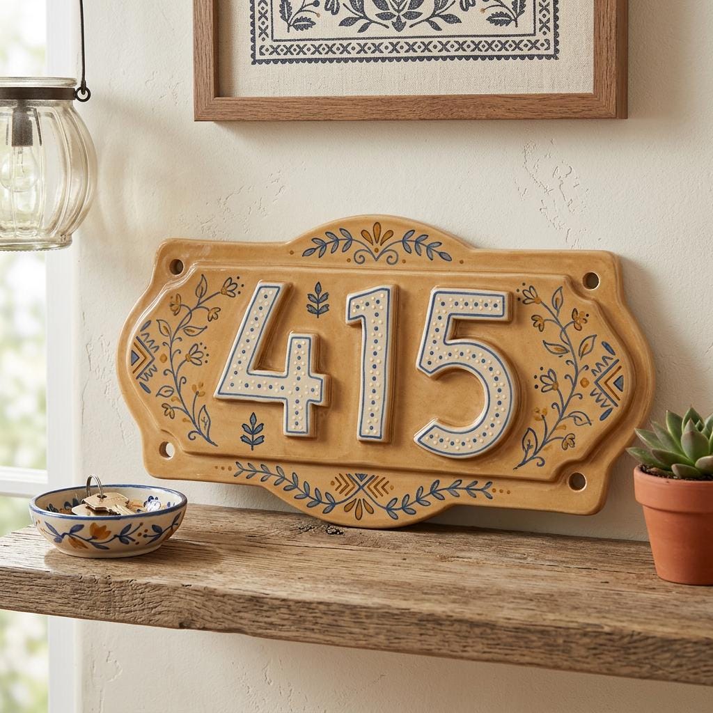 House Number Sign Pottery Template, Ceramic Slab Building, Digital Download