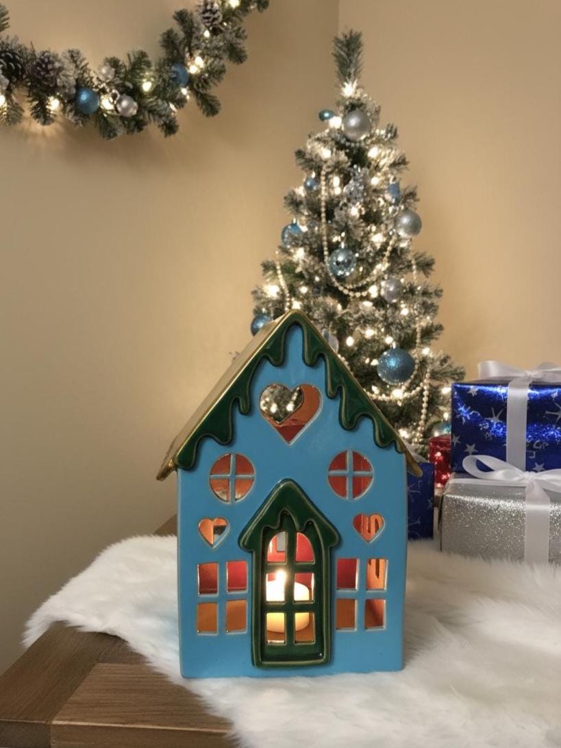 Christmas Candle Holder Pottery Template, Ceramic Slab Building, Digital Download