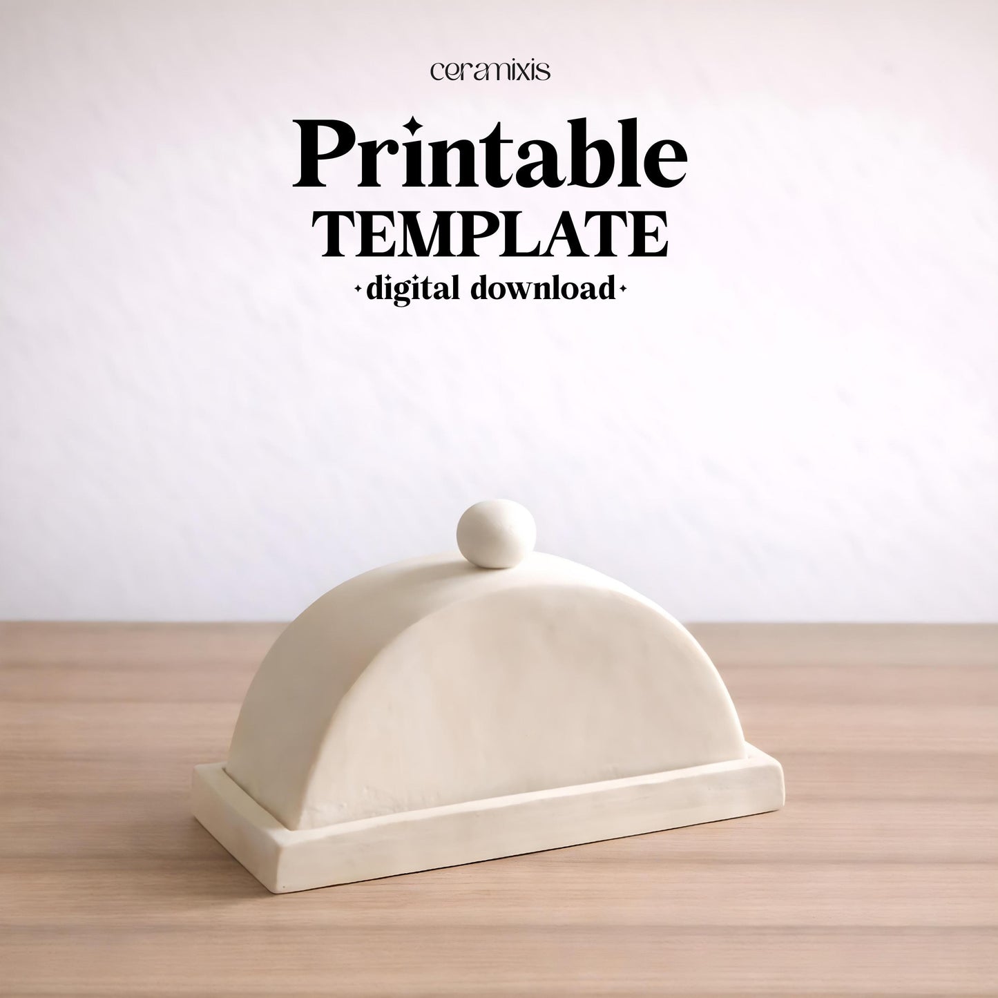 Butter Stick Dish Pottery Template, Ceramic Slab Building, Digital Download