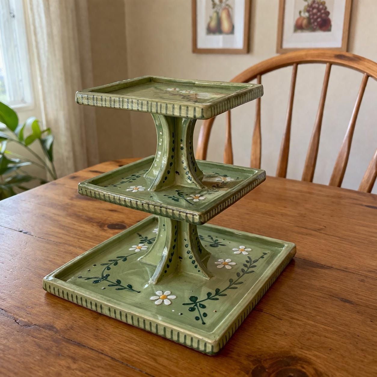 Dessert Serving Stand Pottery Template, Ceramic Slab Building, Digital Download