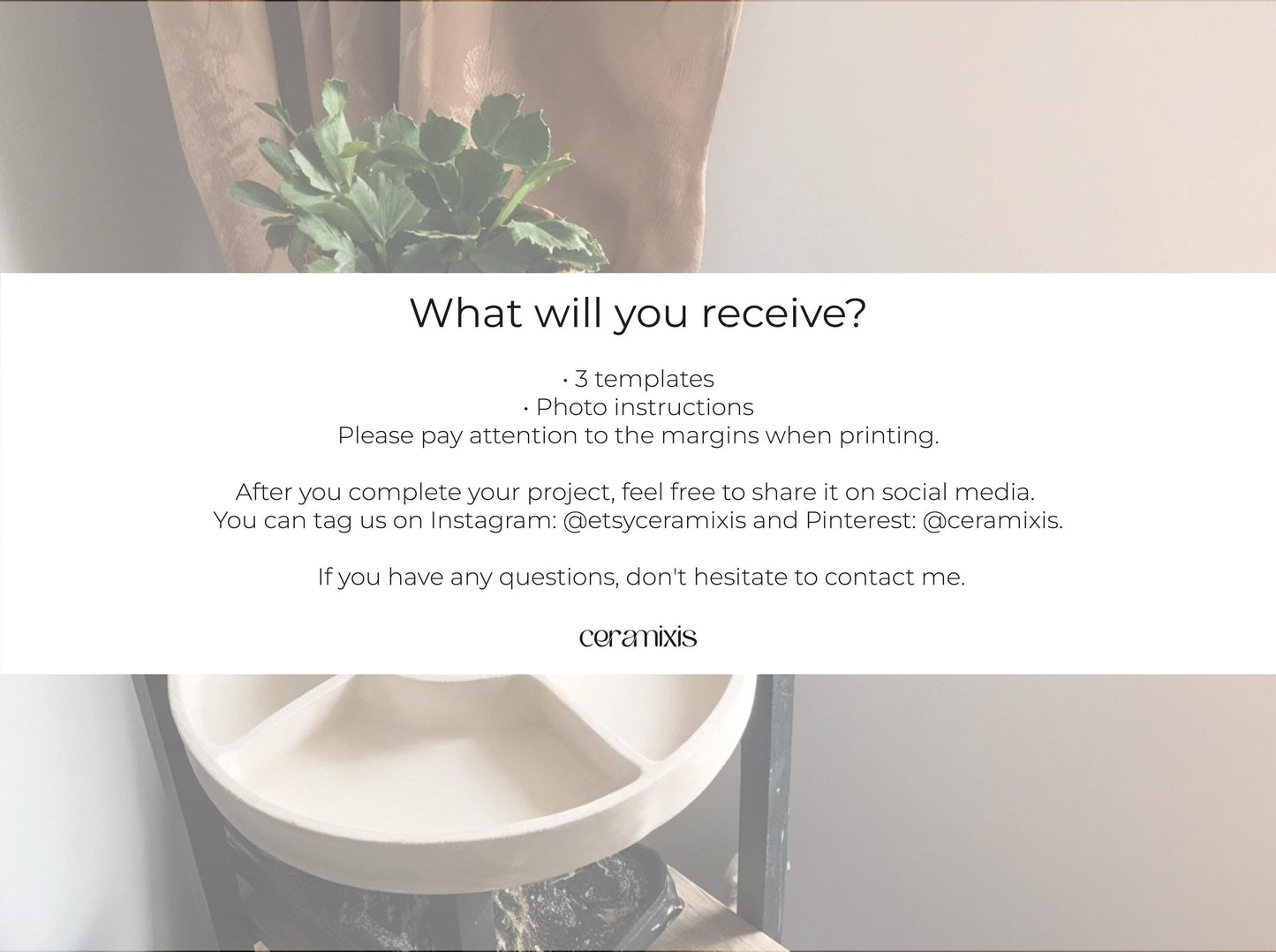 Divided Plate Pottery Template, Ceramic Slab Building, Digital Download