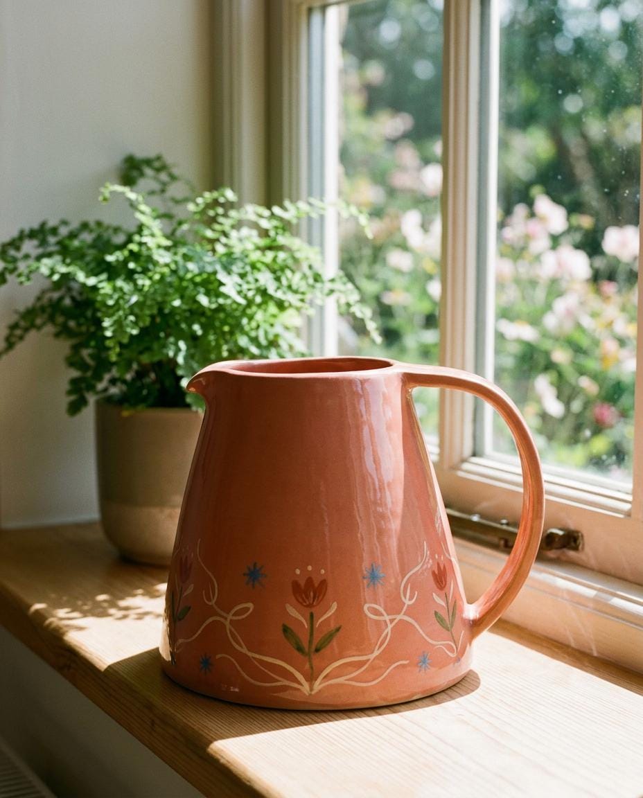 Small Jug Pottery Template, Coffee Pitcher, Ceramic Slab Building, Digital Download