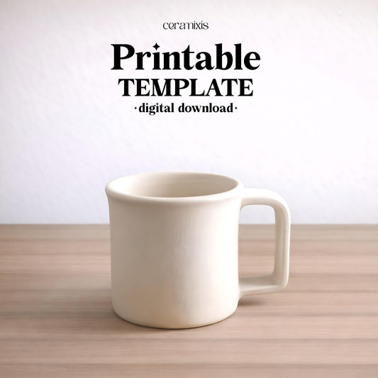 Mug Pottery Template, Ceramic Slab Building, Digital Download