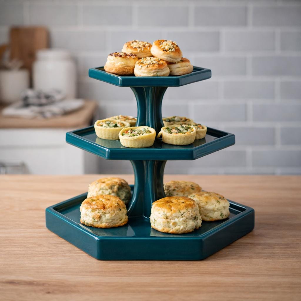 Dessert Serving Stand Set Pottery Template, Ceramic Slab Building, Digital Download