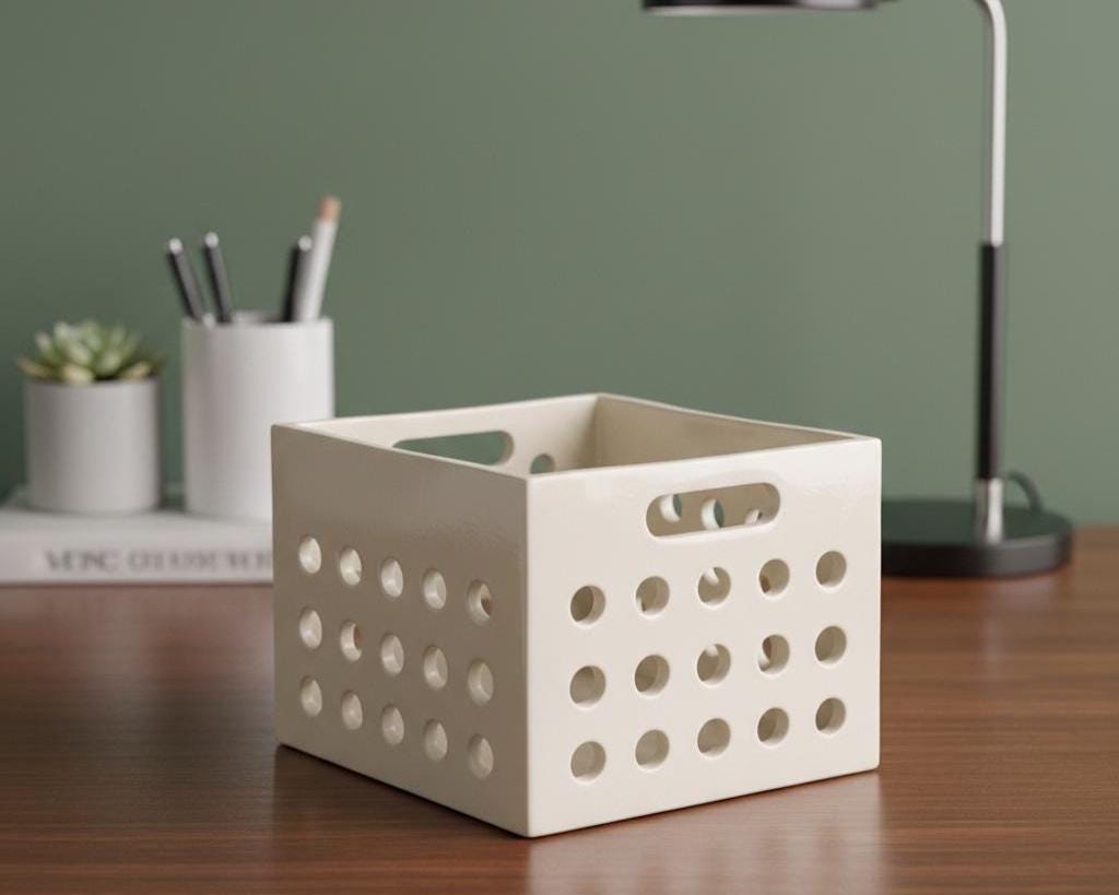 Square Organizer Box Pottery Template, Ceramic Slab Building, Digital Download