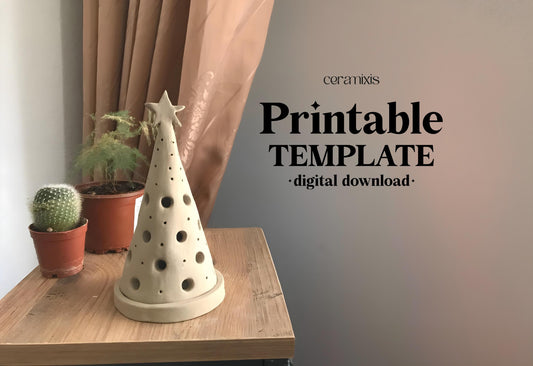 Cone Candle Holder Pottery Template, Ceramic Slab Building, Digital Download
