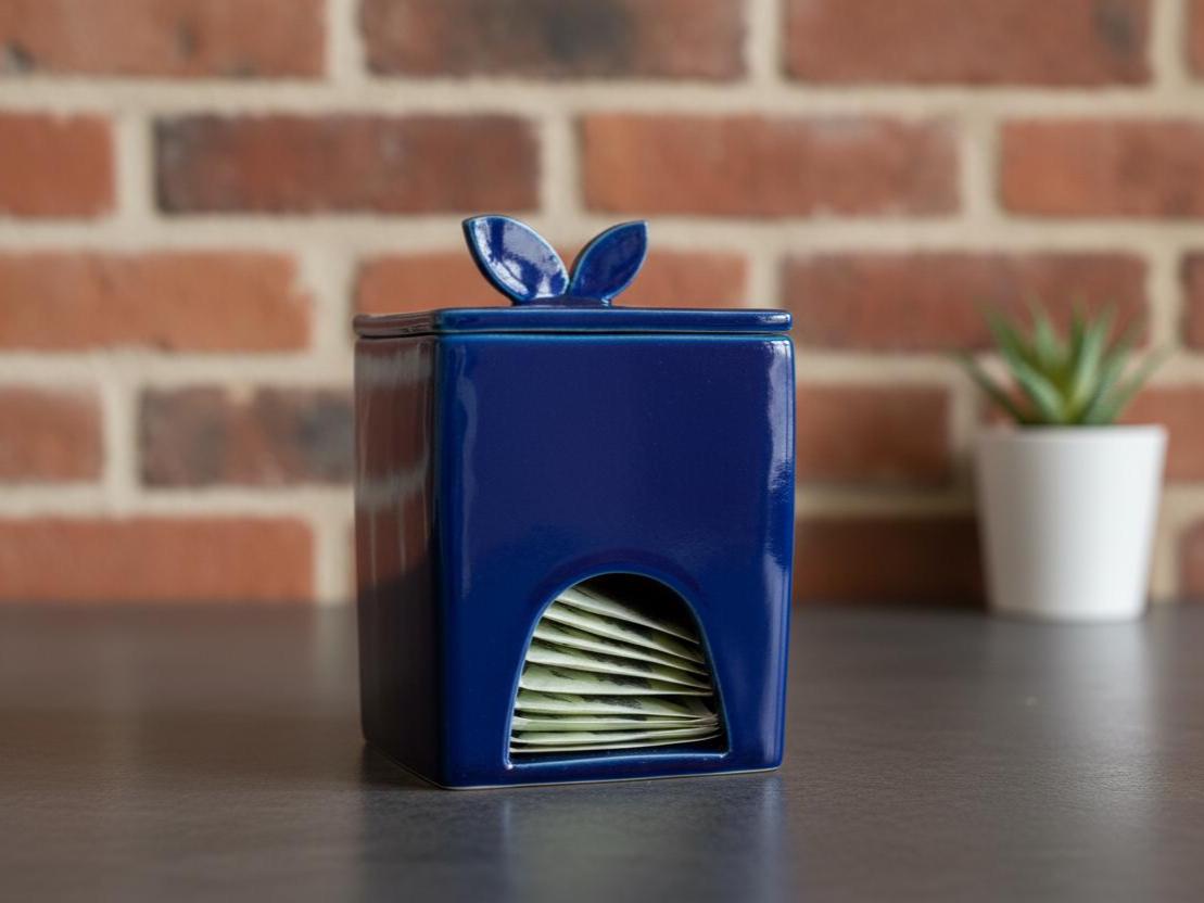 Tea Bag Dispenser Pottery Template, Ceramic Slab Building, Digital Download