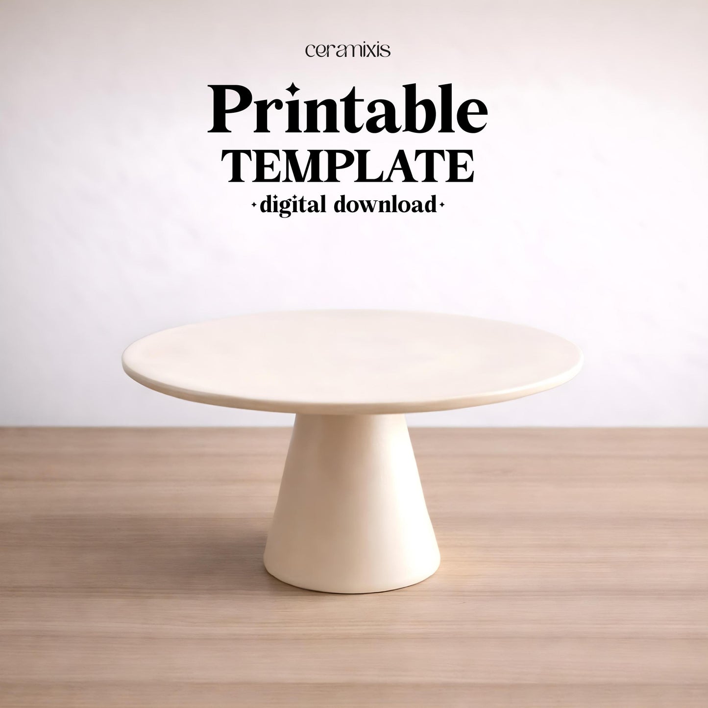 Cake Stand Pottery Template, Ceramic Slab Building, Digital Download