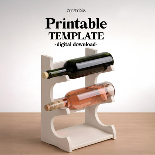 Wine Rack Holder Pottery Template, Ceramic Slab Building, Digital Download