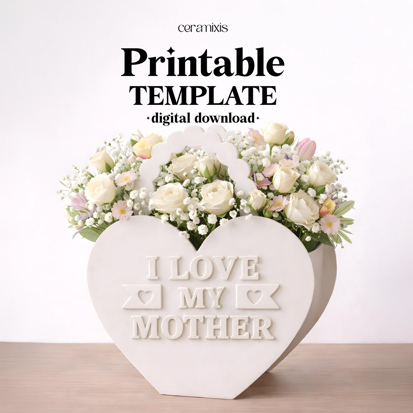 Floral Handbag Pottery Template, Ceramic Slab Building, Digital Download