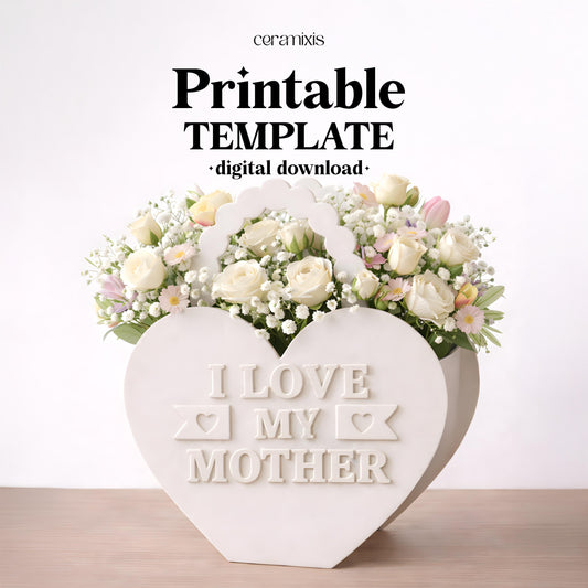 Floral Handbag Pottery Template, Ceramic Slab Building, Digital Download