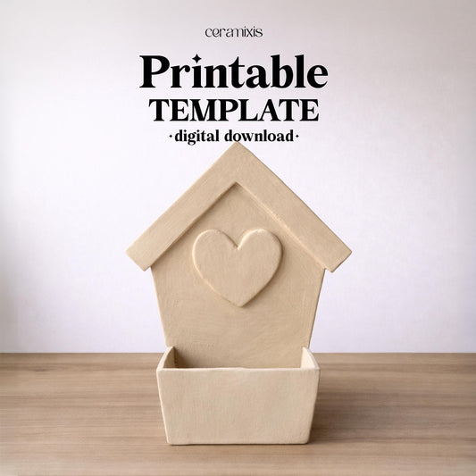 Bird Feeder Pottery Template, Ceramic Slab Building, Digital Download