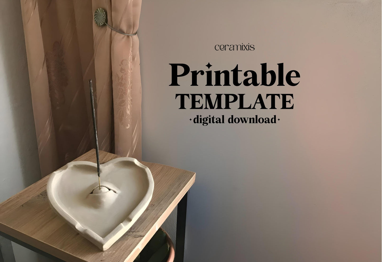 Heart Incense Burner  Slab Building Template | Pottery Template | Ceramic Tools | Handbuilding | Digital Download