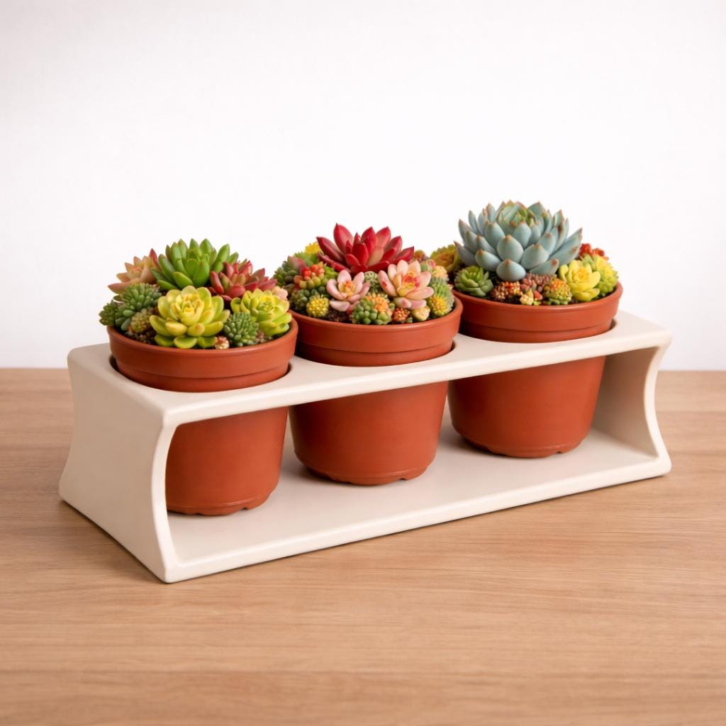 Succulent Planter Stand Pottery Template, Ceramic Slab Building, Digital Download