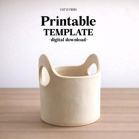 Striped Basket Pottery Template, Ceramic Slab Building, Digital Download
