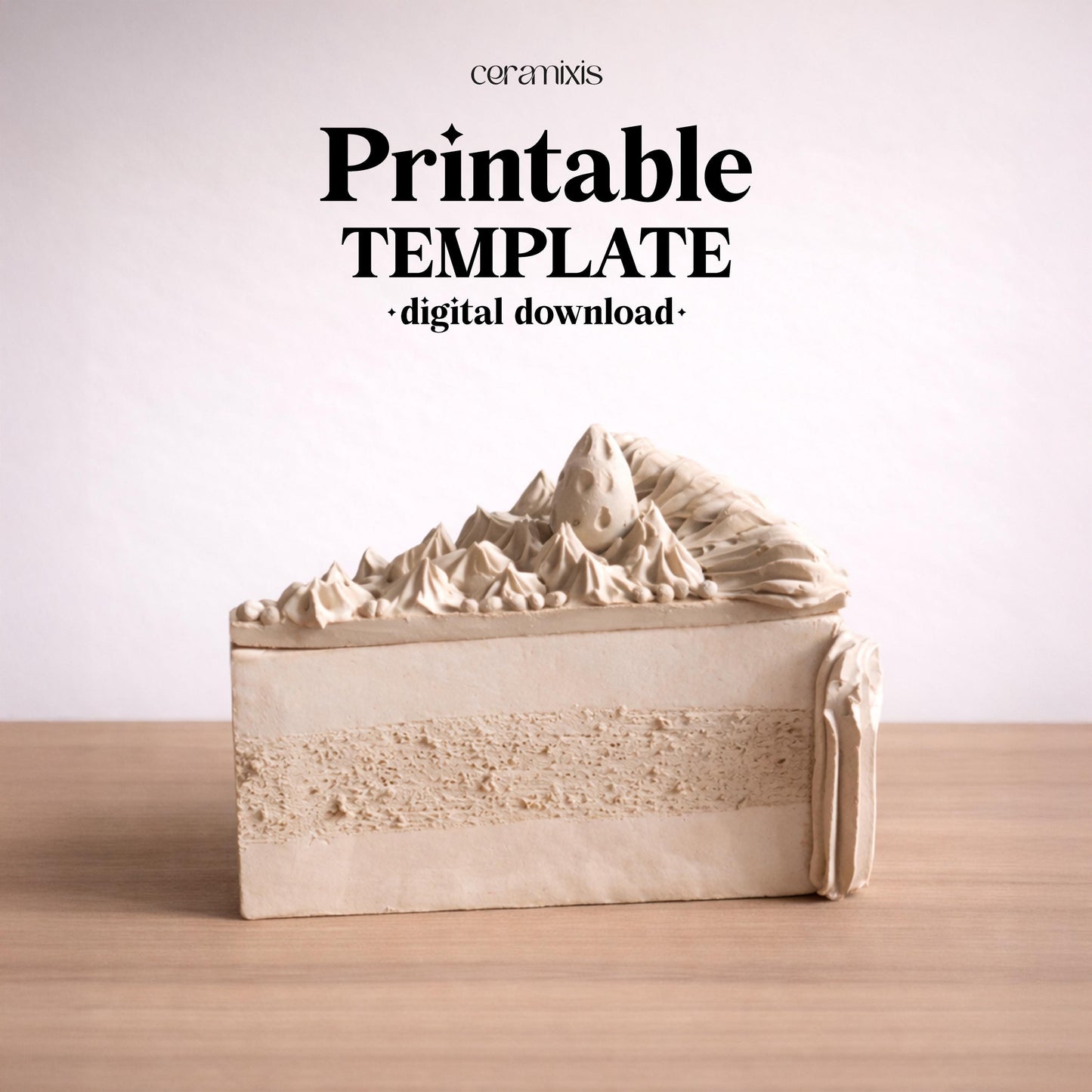 Slice Cake Jar Pottery Template, Ceramic Slab Building, Digital Download