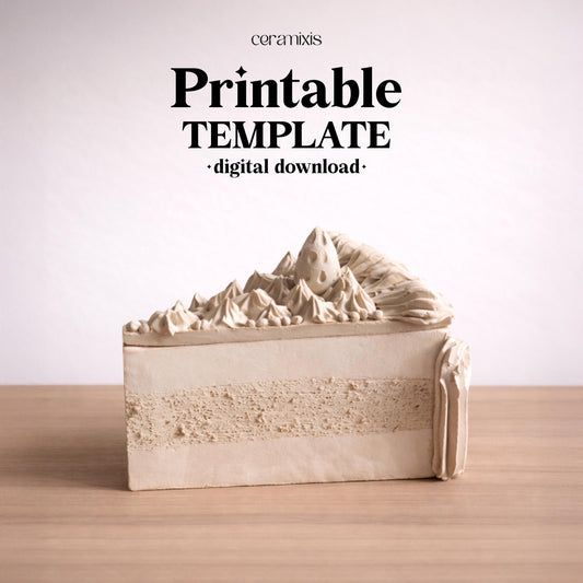 Slice Cake Jar Pottery Template, Ceramic Slab Building, Digital Download