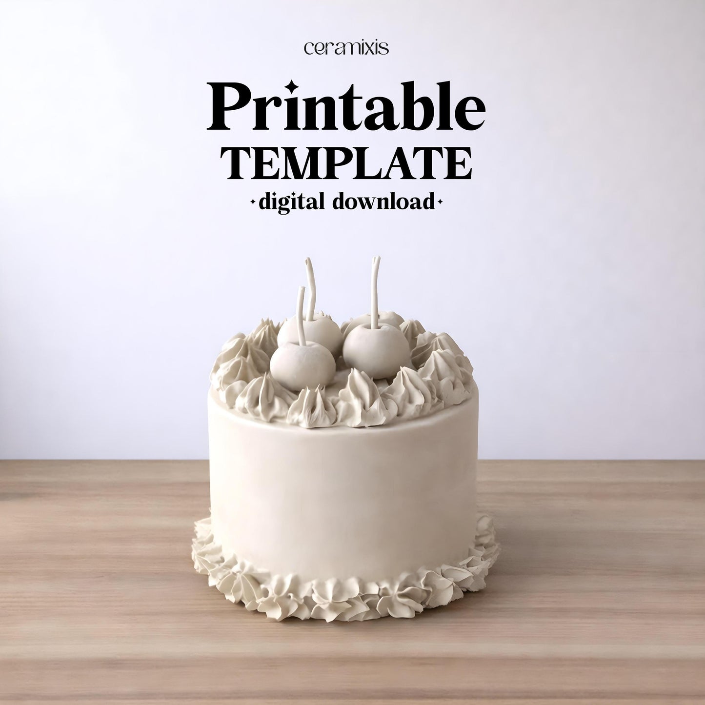 Round Cake Jar Organizer Pottery Template, Ceramic Slab Building, Digital Download