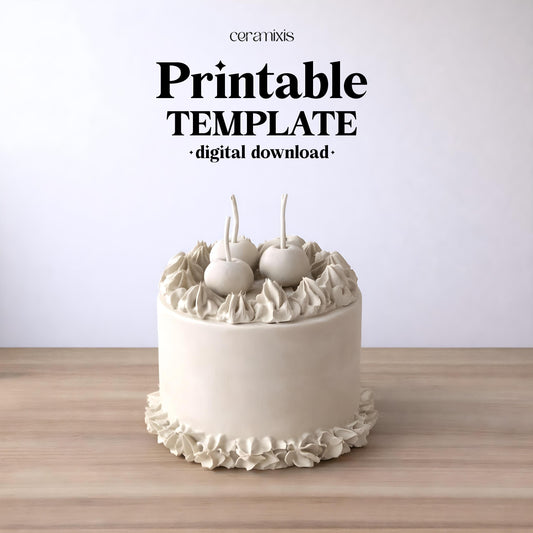 Round Cake Jar Organizer Pottery Template, Ceramic Slab Building, Digital Download