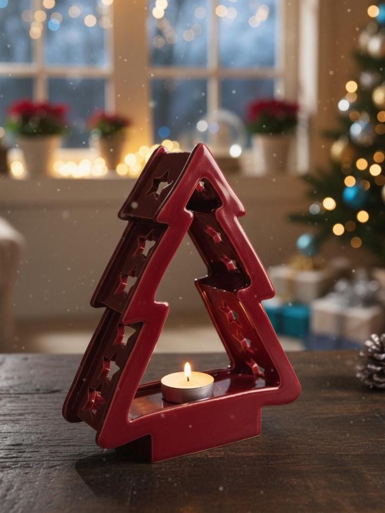 Tree Candle Holder Pottery Template, Ceramic Slab Building, Digital Download