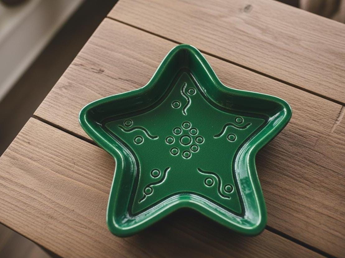 Christmas Star Plate Template, Ceramic Slab Building, Digital Download